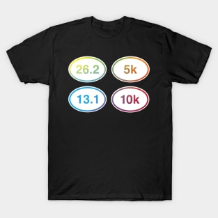 Rainbow 5k, 10k, Half Marathon, Marathon Oval Package T-Shirt